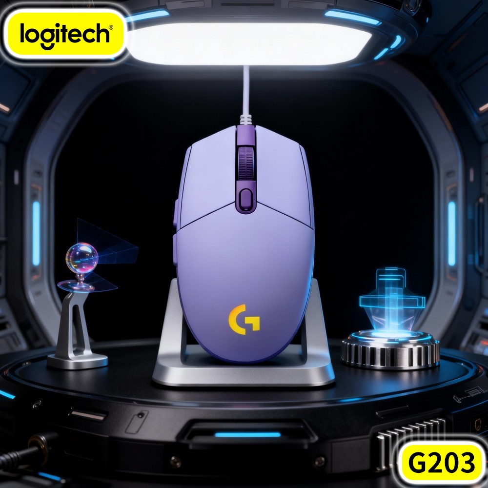 Logitech Mouse G203 - Mouse Gamer Logitech G203 com Fio,