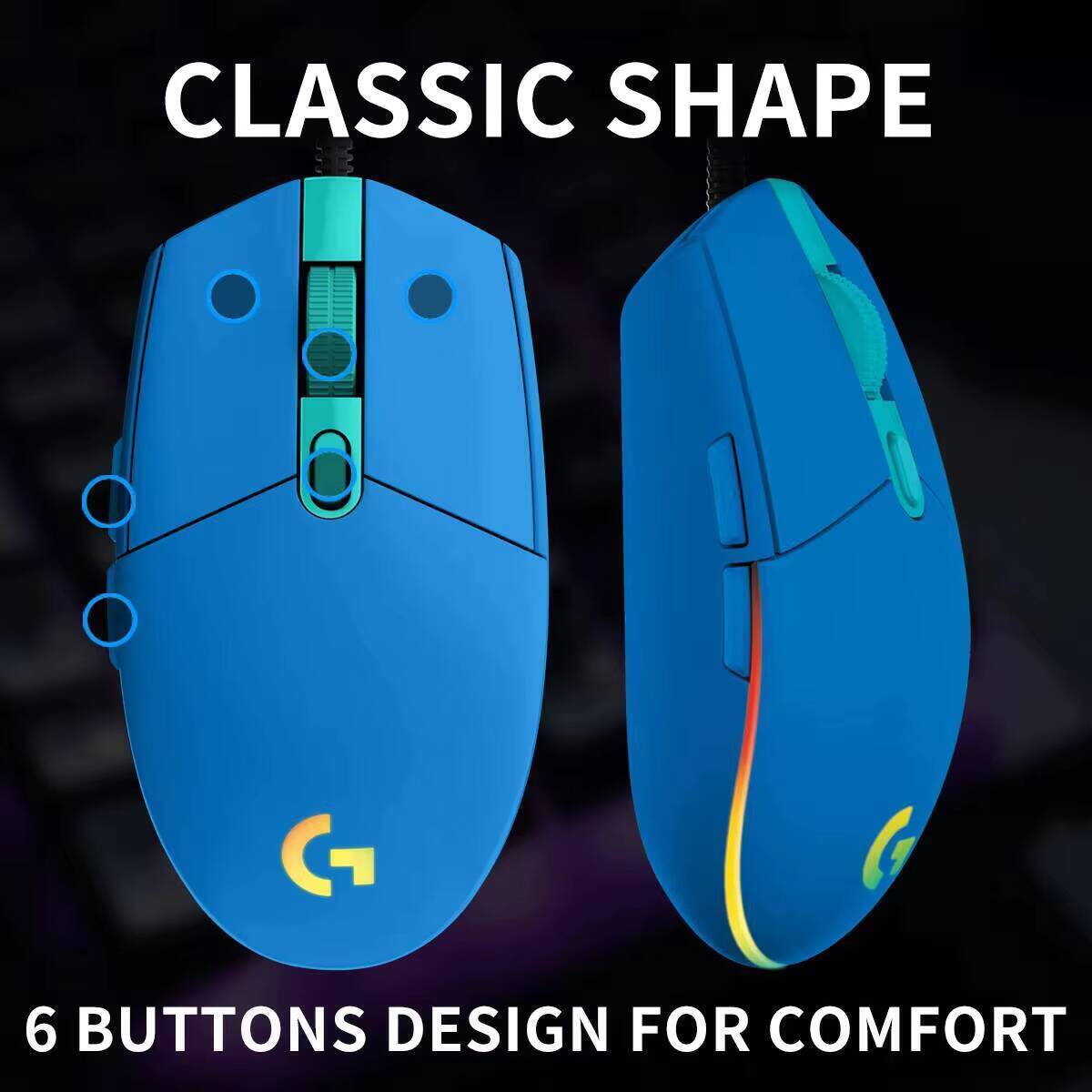 Mouse Gamer RGB com Fio Logite - Logitech Mouse G203 avaliação e preço